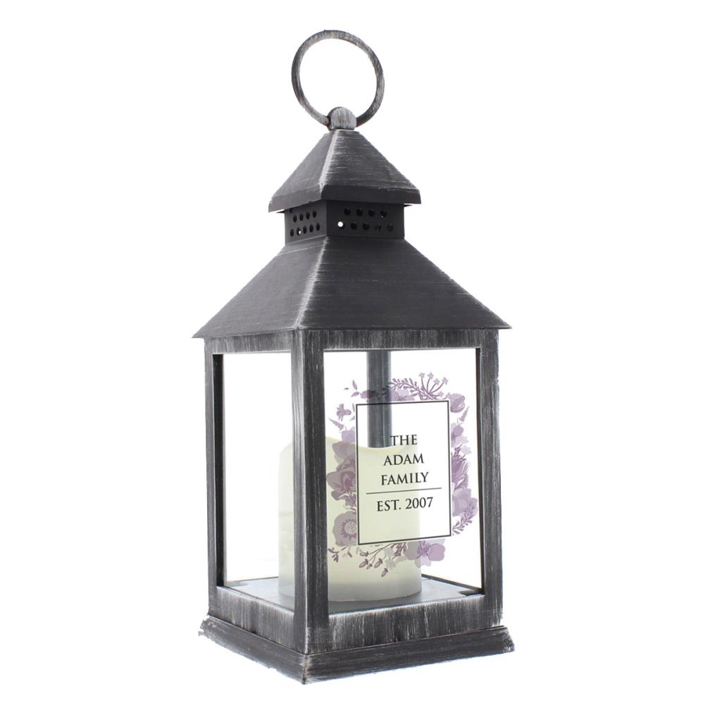 Personalised Soft Watercolour Rustic Black Lantern £15.29